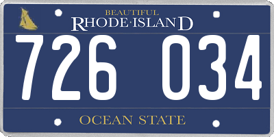 RI license plate 726034
