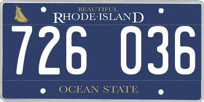 RI license plate 726036
