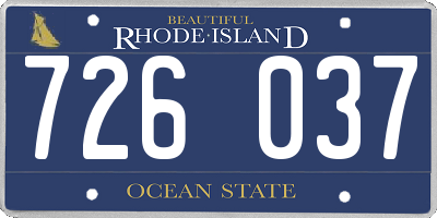 RI license plate 726037