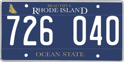 RI license plate 726040