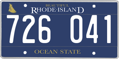 RI license plate 726041