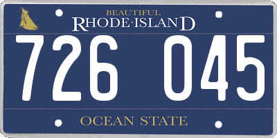 RI license plate 726045