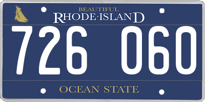 RI license plate 726060