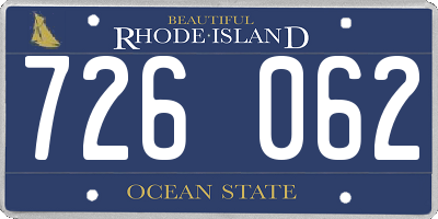 RI license plate 726062