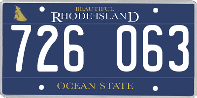 RI license plate 726063
