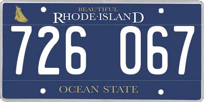 RI license plate 726067