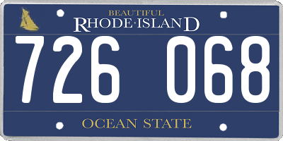 RI license plate 726068