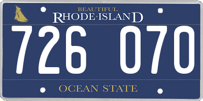 RI license plate 726070