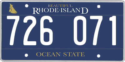 RI license plate 726071