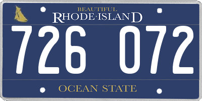 RI license plate 726072