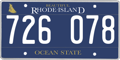 RI license plate 726078