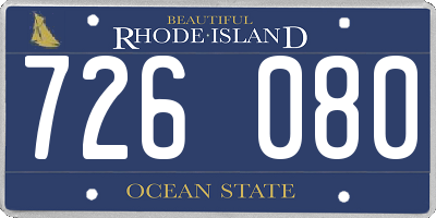 RI license plate 726080