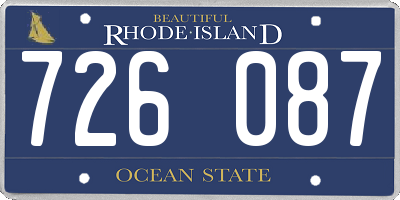 RI license plate 726087