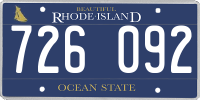 RI license plate 726092