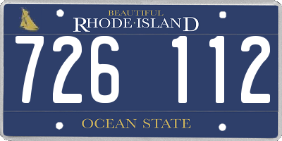 RI license plate 726112