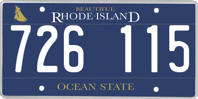 RI license plate 726115