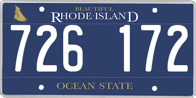 RI license plate 726172
