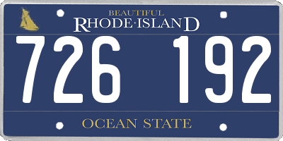 RI license plate 726192
