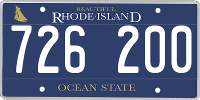 RI license plate 726200