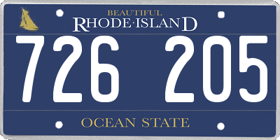 RI license plate 726205