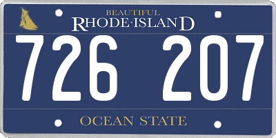 RI license plate 726207