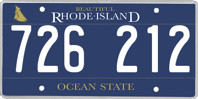 RI license plate 726212