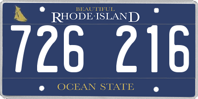 RI license plate 726216