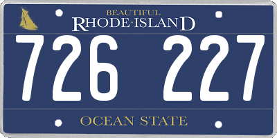 RI license plate 726227