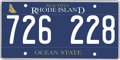 RI license plate 726228