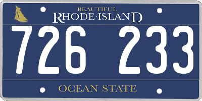 RI license plate 726233