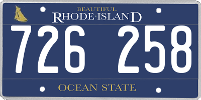 RI license plate 726258