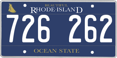 RI license plate 726262