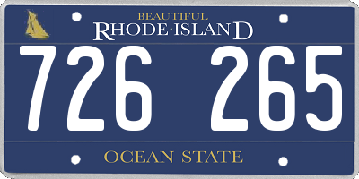 RI license plate 726265