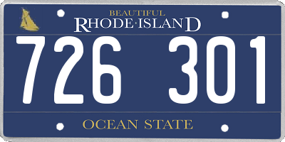 RI license plate 726301
