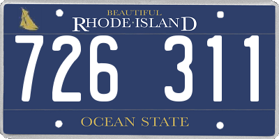 RI license plate 726311