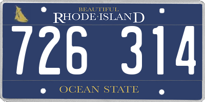 RI license plate 726314