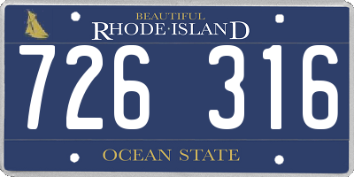 RI license plate 726316