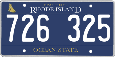RI license plate 726325