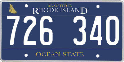 RI license plate 726340