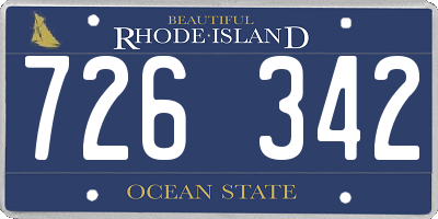 RI license plate 726342