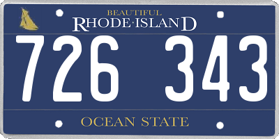 RI license plate 726343