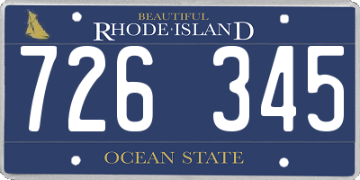 RI license plate 726345