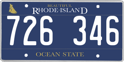 RI license plate 726346