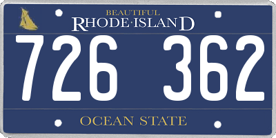 RI license plate 726362