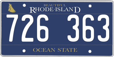 RI license plate 726363