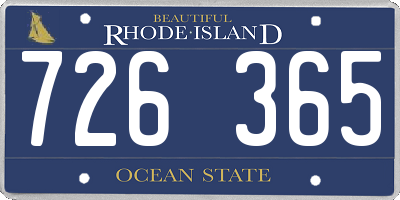 RI license plate 726365
