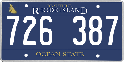 RI license plate 726387