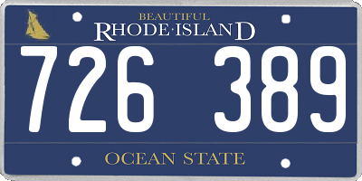 RI license plate 726389