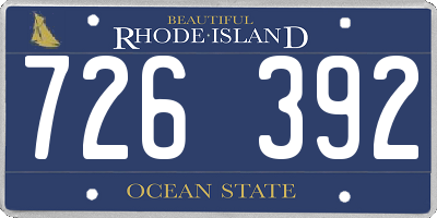 RI license plate 726392