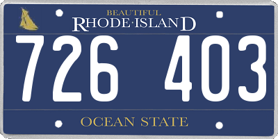 RI license plate 726403